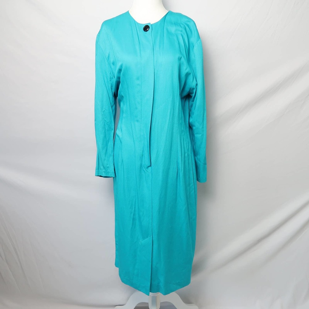 Vintage 80s Carol Anderson turquoise blue sheath dress 10